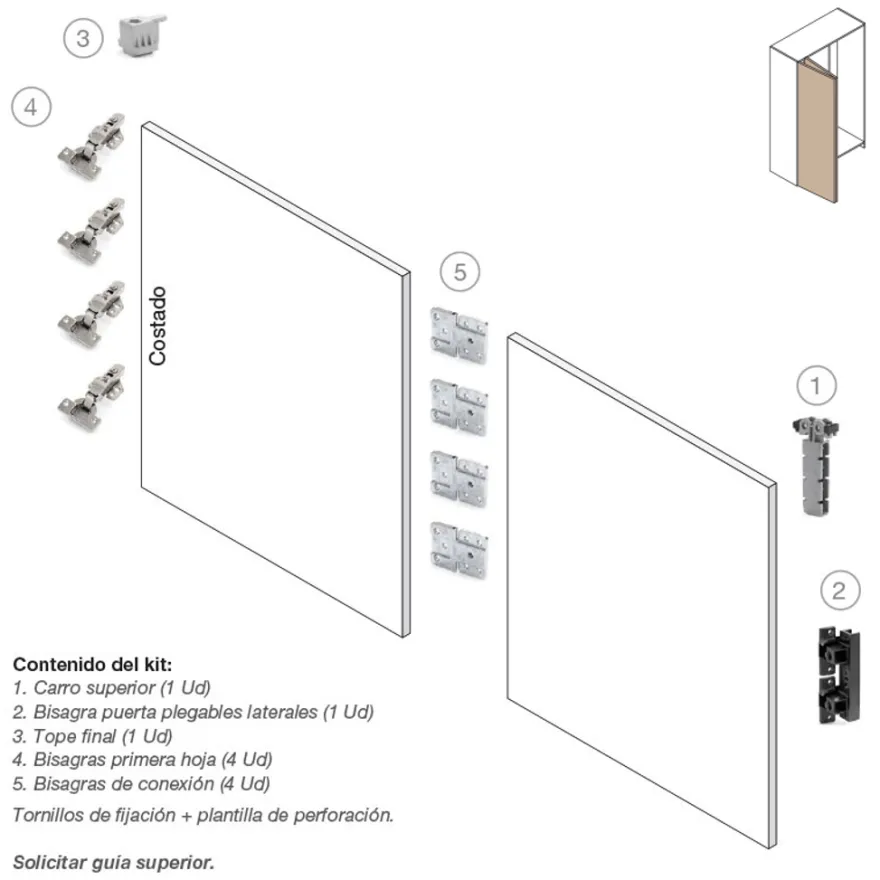 System 2700 1 - Sistema para puertas plegables correderas de armario