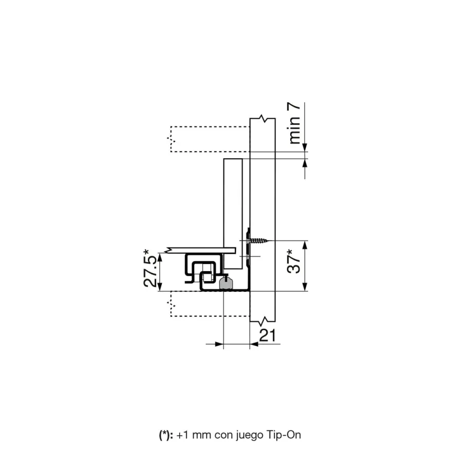 TANDEM PLUS - Guía de extracción total con apertura por expulsión TIP-ON integrado para instalación con gatillos