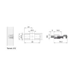TARGET J10 y J12 - Ensamble para paneles de 16 a 19 mm