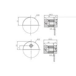 TEKTO - Jgo. 2 bisagras para cristal