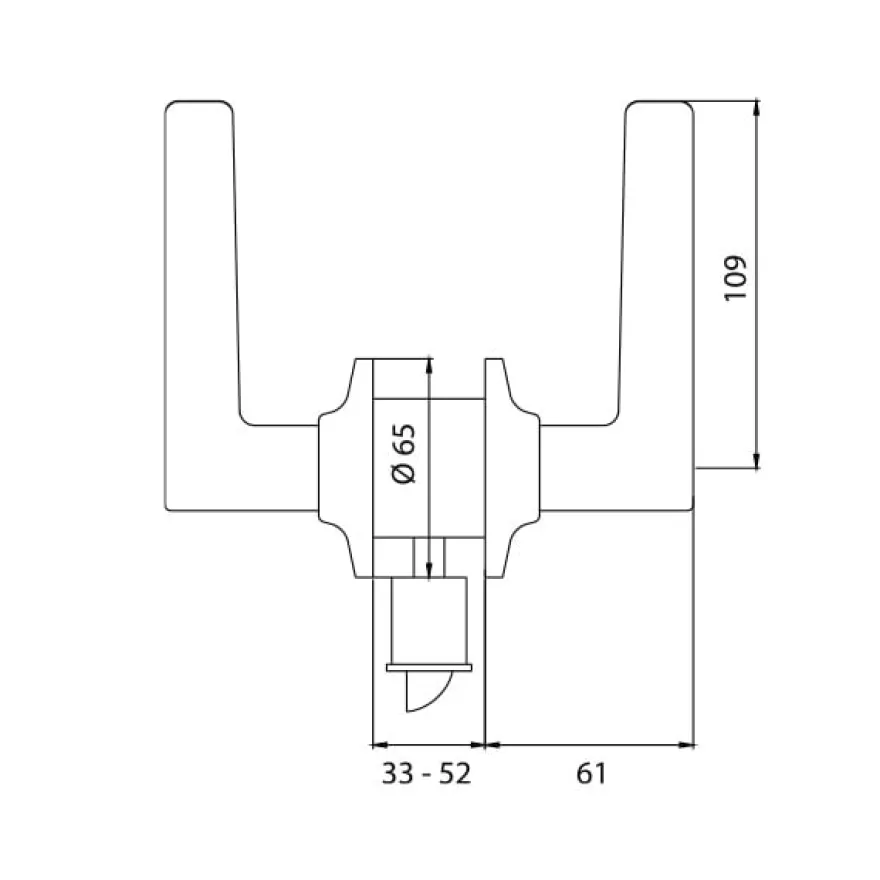 TESA 3B05 - Maneta Barcelona con roseta para puertas de paso