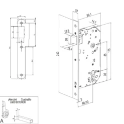 TESA 4037F - Cerradura reversible solo golpe para antipánicos