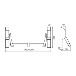 TESA GLOBAL 1E - Accesorios antipánico de embutir para 2 hojas