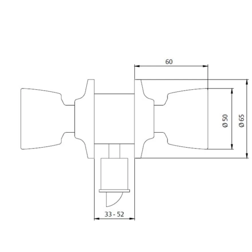 TESA 3503 - Pomo giratorio de tulipa para baños y dormitorios