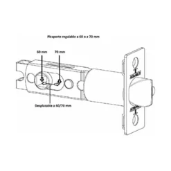 TESA PO30 - Picaporte tubular para cuadradillo