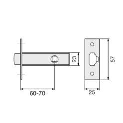TESA PO30 - Picaporte tubular para cuadradillo