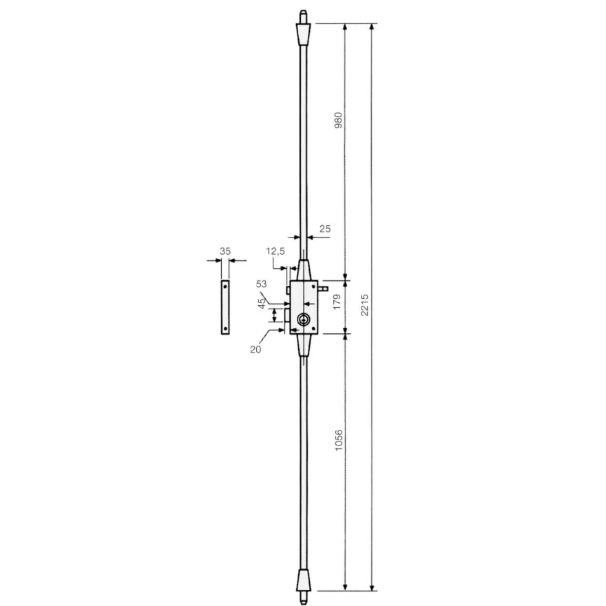 TESA TS30 - Cerradura multipunto de 3 puntos