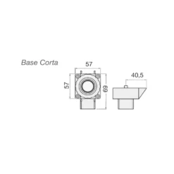 THEO - Pata para Mueble Básica de base oval CORTA con tetón expansivo