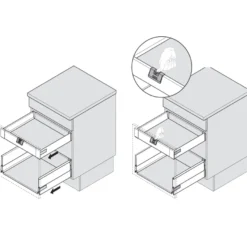 Tirador con y sin tope para cajón interior Blum Tandembox Antaro perfil M / K