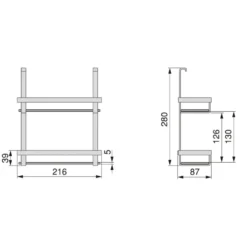TITAN - Perfil plano para accesorios de cocina colgantes