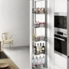 TITÁN Línea FLAT - Columna botellero extraíble Cromo/Blanco