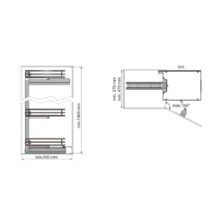 TITÁN Línea FLAT - Columna despensero extraíble Cromo/Blanco
