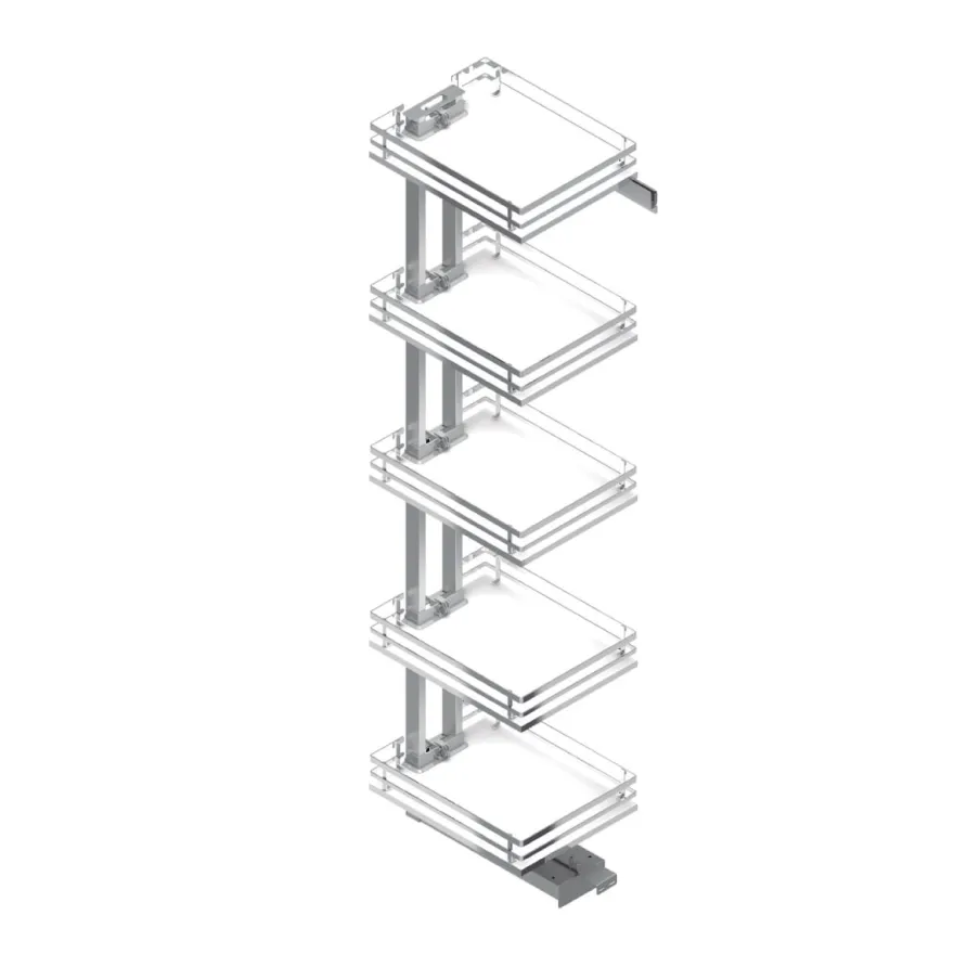 TITÁN Línea FLAT - Columna despensero extraíble Cromo/Blanco