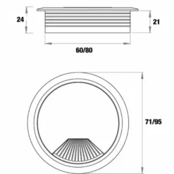TONDO - Pasacables circular de encastre con tapa desmontable