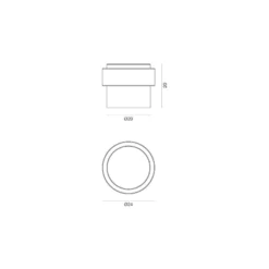 Tope para puerta con goma transparente Ø20 de fijación tornillo