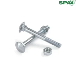 Tornillos SPAX de cabeza redonda y cuello cuadrado con tuerca DIN 603