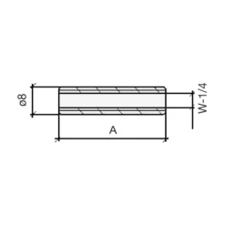 Tornillo unión y tubos sin cabeza W-1/4