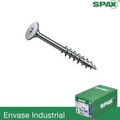 TORX - Tornillos SPAX de cabeza extraplana, arandela y media rosca para uniones entre muebles