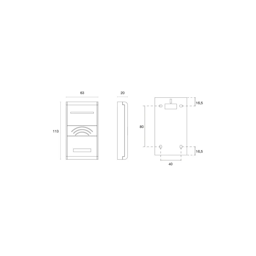 TOUCHLESS - Interruptor con cable para el accionamiento de cierrapuertas para cierrapuertas CONSERJE