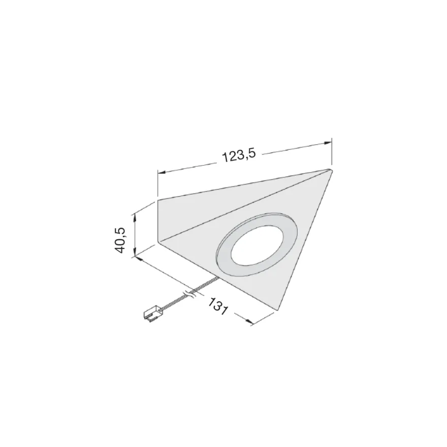 UL 2-LED F - Foco sobrepuesto para mueble triangular a 24V