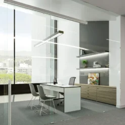 UNIKGLASS + AIR - Sistema de 1 hoja móvil de cristal en paredes de cristal hasta 100 Kg.