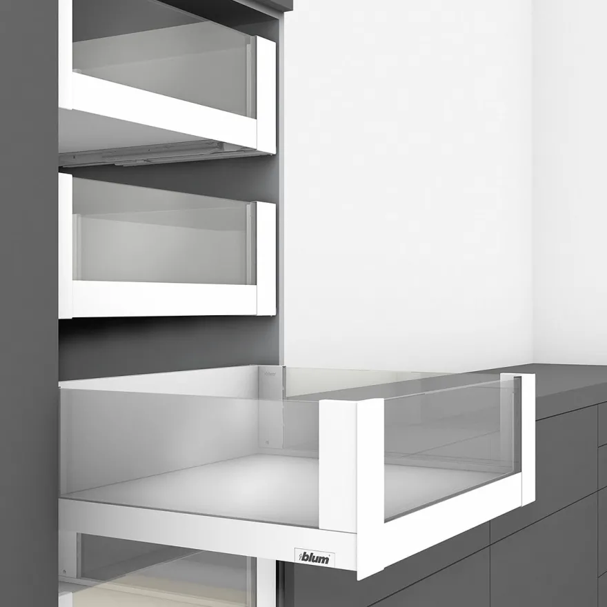 Vidrios transparentes para cajones Blum Legrabox Free