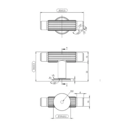 VILLA - Pomo en T de estilo clásico