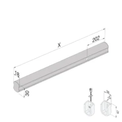 WARDROBE - Barra colgador con iluminación por activación por movimiento a 24V.