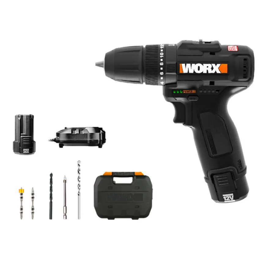 WORX WX121 - Taladro Atornillador percutor brushless 12V (2Bat 2Ah)