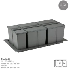 9XL - Cubos de basura de 2, 3 o 4 cubos