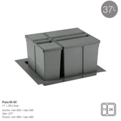 9XL - Cubos de basura de 2, 3 o 4 cubos