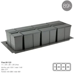 9XL - Cubos de basura de 2, 3 o 4 cubos