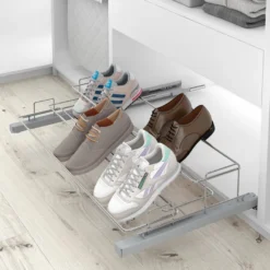Zapatero Extraíble Sin Frontal Cromo Mate para muebles con puerta