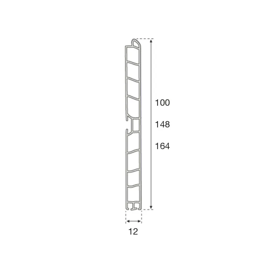 Zócalo liso de Aluminio/PVC (h=100/148/164 mm)