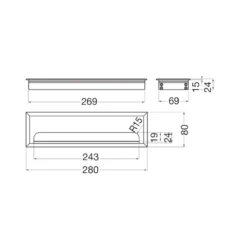ZENIT - Pasacables de tapa abatible con felpa
