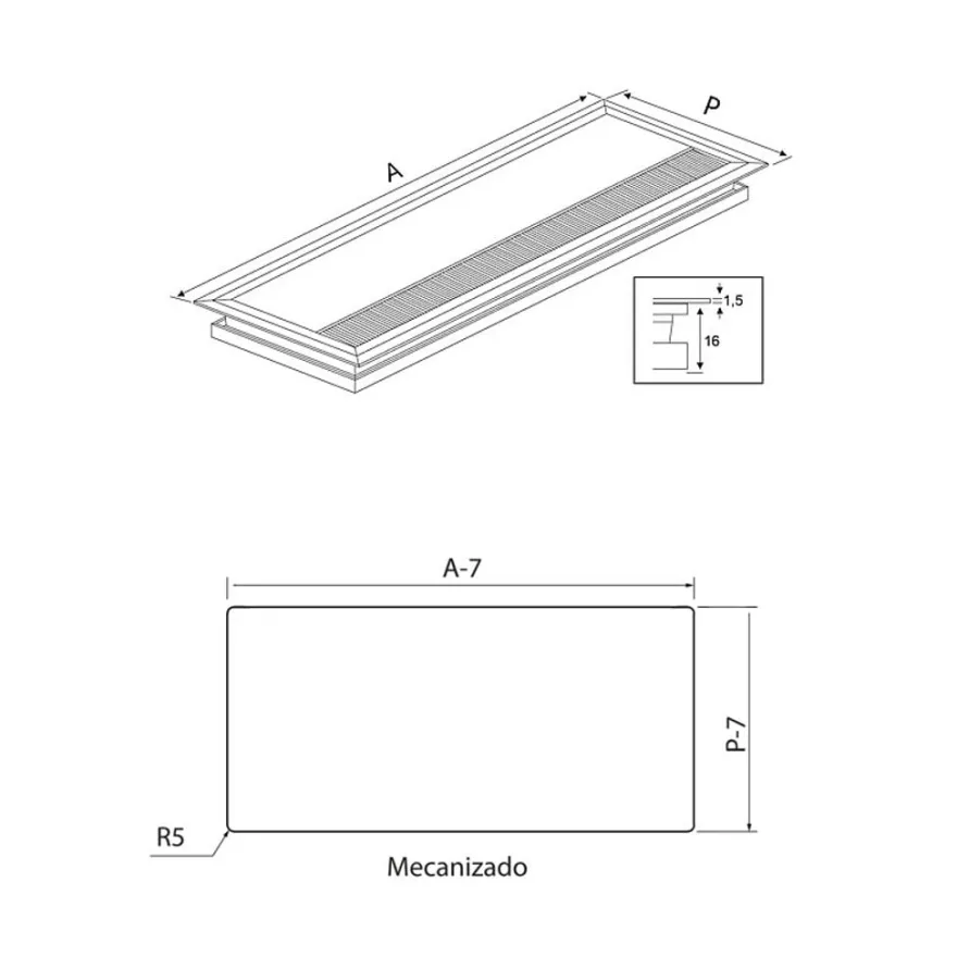 ZENIT SLIM - Pasacables para tablero delgado con tapa abatible