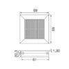 ZENIT SQUARE - Pasacables de encastre con orificio de doble felpa