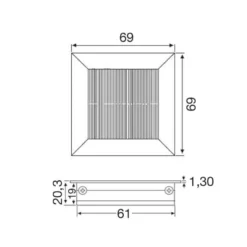 ZENIT SQUARE - Pasacables de encastre con orificio de doble felpa