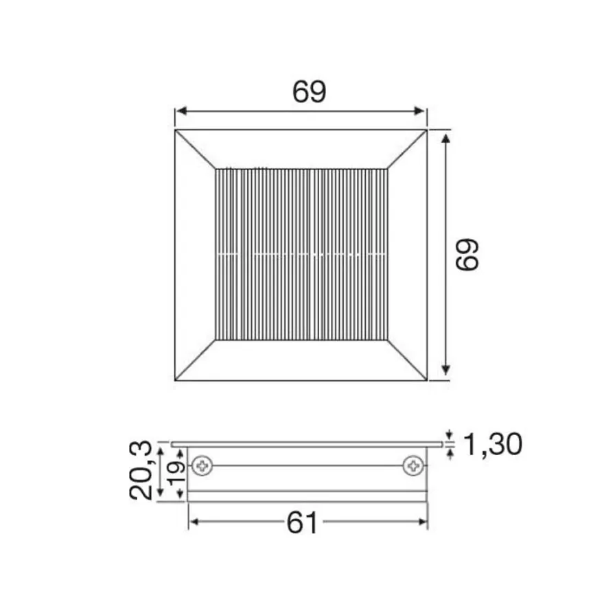 ZENIT SQUARE - Pasacables de encastre con orificio de doble felpa