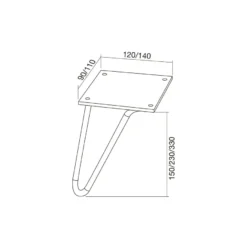 ZOE - Patas tubulares de Ø8 para muebles